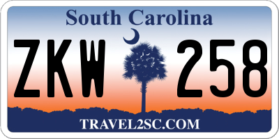 SC license plate ZKW258