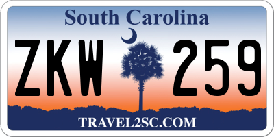 SC license plate ZKW259