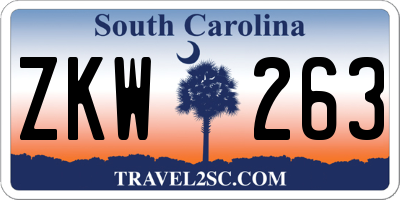 SC license plate ZKW263