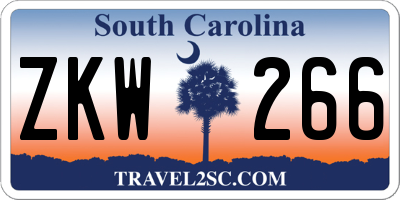 SC license plate ZKW266