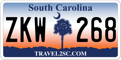 SC license plate ZKW268