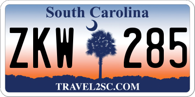 SC license plate ZKW285