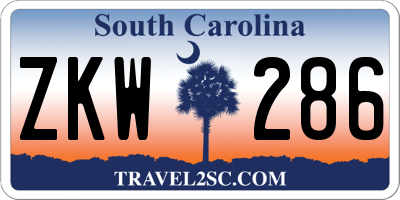 SC license plate ZKW286