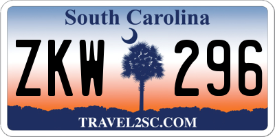 SC license plate ZKW296