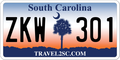 SC license plate ZKW301