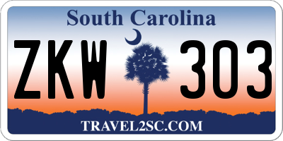 SC license plate ZKW303