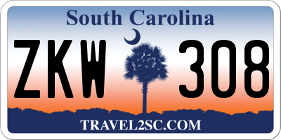 SC license plate ZKW308