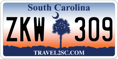 SC license plate ZKW309
