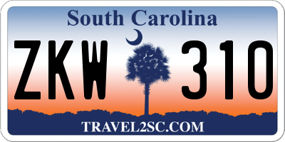 SC license plate ZKW310