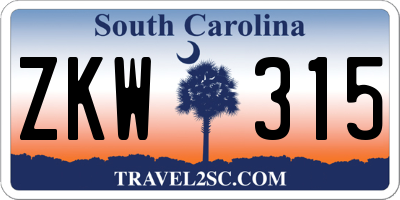 SC license plate ZKW315