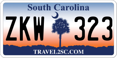 SC license plate ZKW323