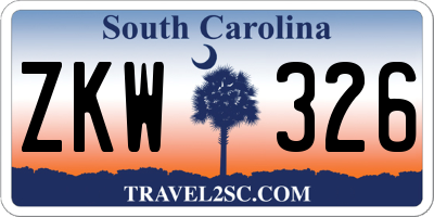 SC license plate ZKW326