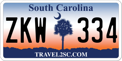 SC license plate ZKW334