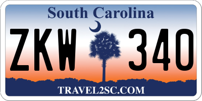 SC license plate ZKW340