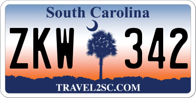 SC license plate ZKW342
