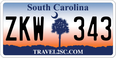 SC license plate ZKW343