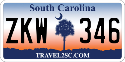 SC license plate ZKW346