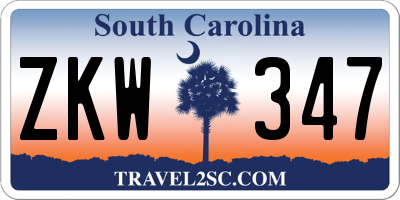 SC license plate ZKW347