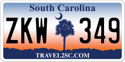 SC license plate ZKW349