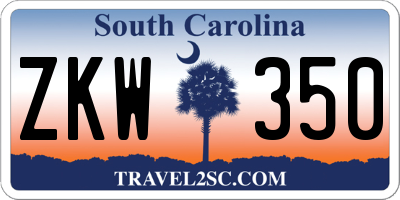 SC license plate ZKW350