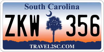 SC license plate ZKW356