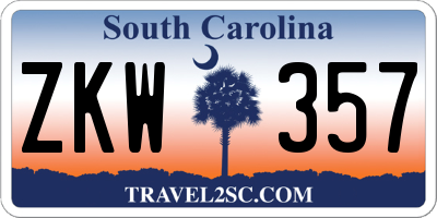SC license plate ZKW357