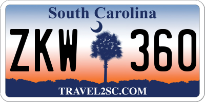 SC license plate ZKW360