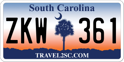 SC license plate ZKW361