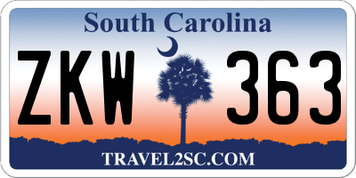 SC license plate ZKW363