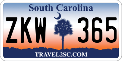 SC license plate ZKW365