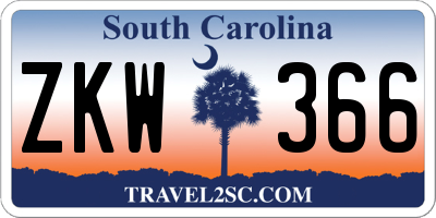 SC license plate ZKW366