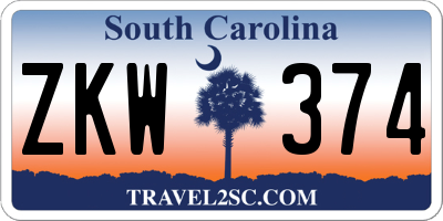 SC license plate ZKW374