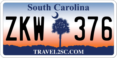 SC license plate ZKW376