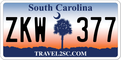 SC license plate ZKW377