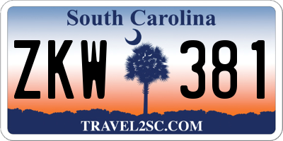 SC license plate ZKW381