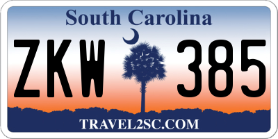 SC license plate ZKW385