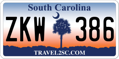 SC license plate ZKW386