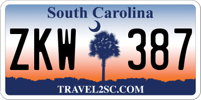 SC license plate ZKW387