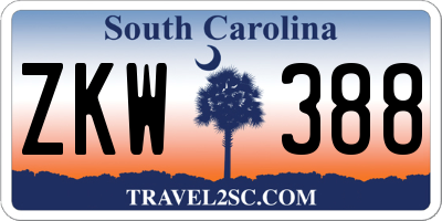 SC license plate ZKW388