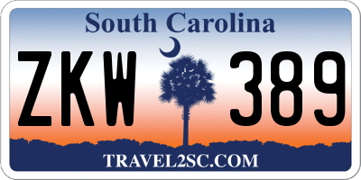SC license plate ZKW389
