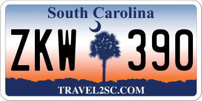 SC license plate ZKW390