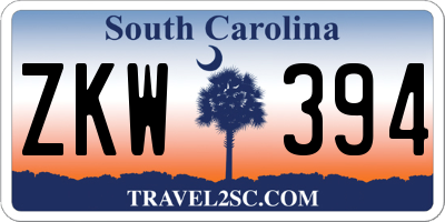 SC license plate ZKW394