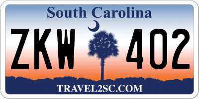 SC license plate ZKW402
