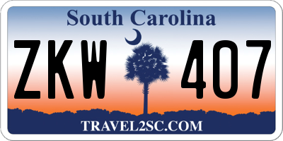 SC license plate ZKW407