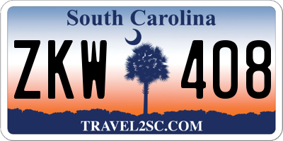 SC license plate ZKW408
