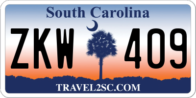 SC license plate ZKW409