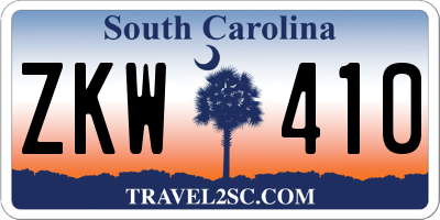 SC license plate ZKW410