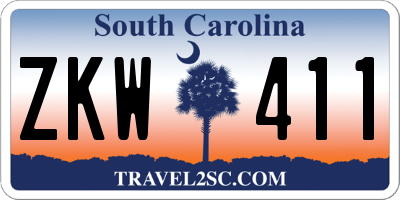 SC license plate ZKW411