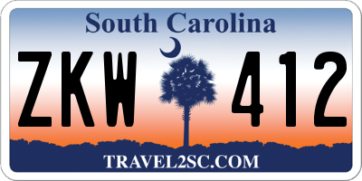 SC license plate ZKW412