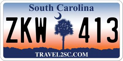 SC license plate ZKW413